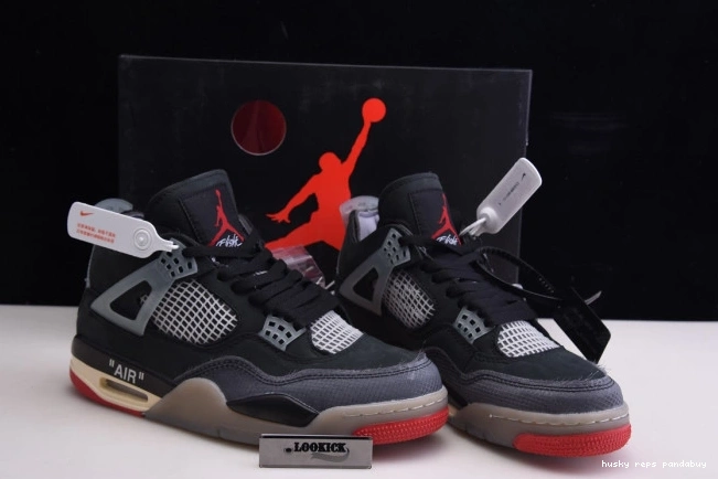 Rep Husky Retro 4 Off CV9388-001 White Bred Air Jordan x 0709